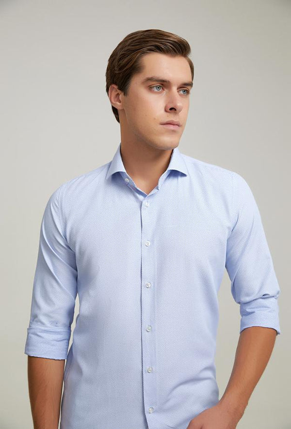 Ds Damat Slim Fit Blue Shirt-D'S DAMAT ONLINE