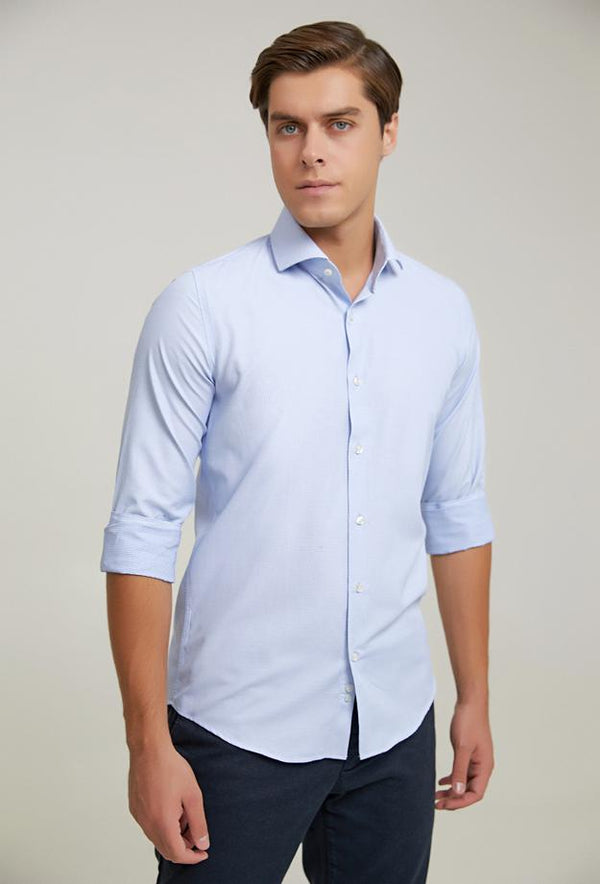 Ds Damat Slim Fit Blue Shirt-D'S DAMAT ONLINE