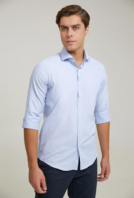 Ds Damat Slim Fit Blue Shirt-D'S DAMAT ONLINE