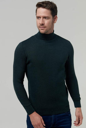 Ds Damat Regular Fit Knitted Sweater Green-D'S DAMAT ONLINE