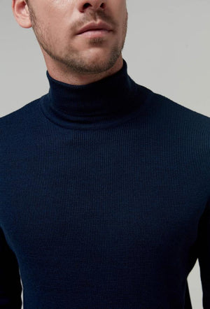 Ds Damat Regular Fit Knitted Sweater Indigo-D'S DAMAT ONLINE