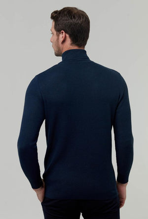 Ds Damat Regular Fit Knitted Sweater Indigo-D'S DAMAT ONLINE