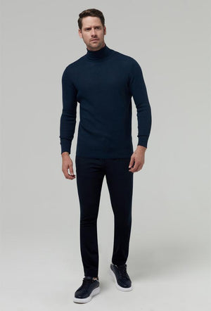Ds Damat Regular Fit Knitted Sweater Indigo-D'S DAMAT ONLINE