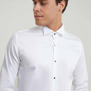 Ds Damat Ceremony Shirt Slim Fit White With Black Button-D'S DAMAT ONLINE