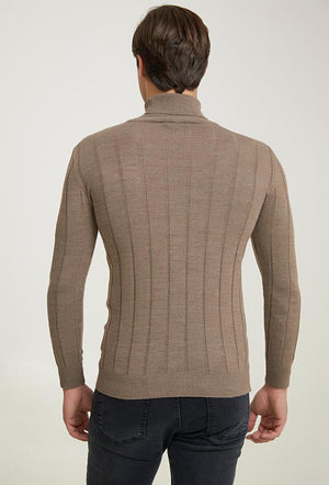 Ds Damat Slim Fit Biege Knitted Sweater-D'S DAMAT ONLINE