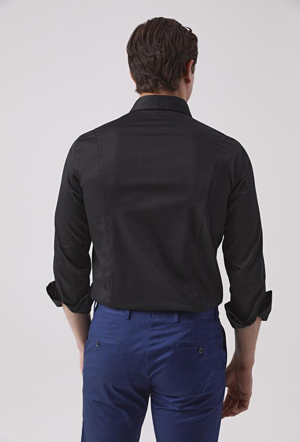 Ds Damat Slim Fit Black Straight Shirt-D'S DAMAT ONLINE