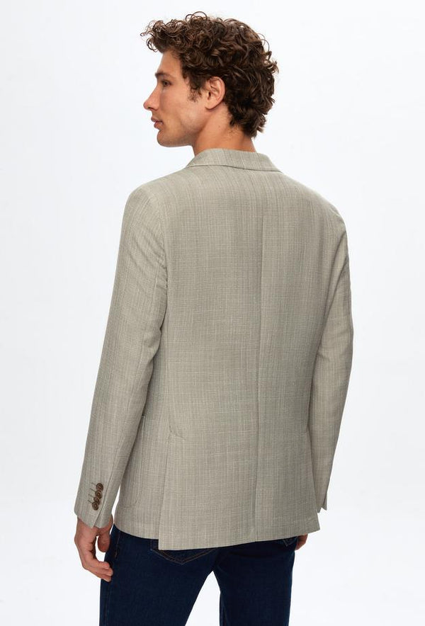 Ds Damat Slim Fit Green Fabric Jacket-D'S DAMAT ONLINE